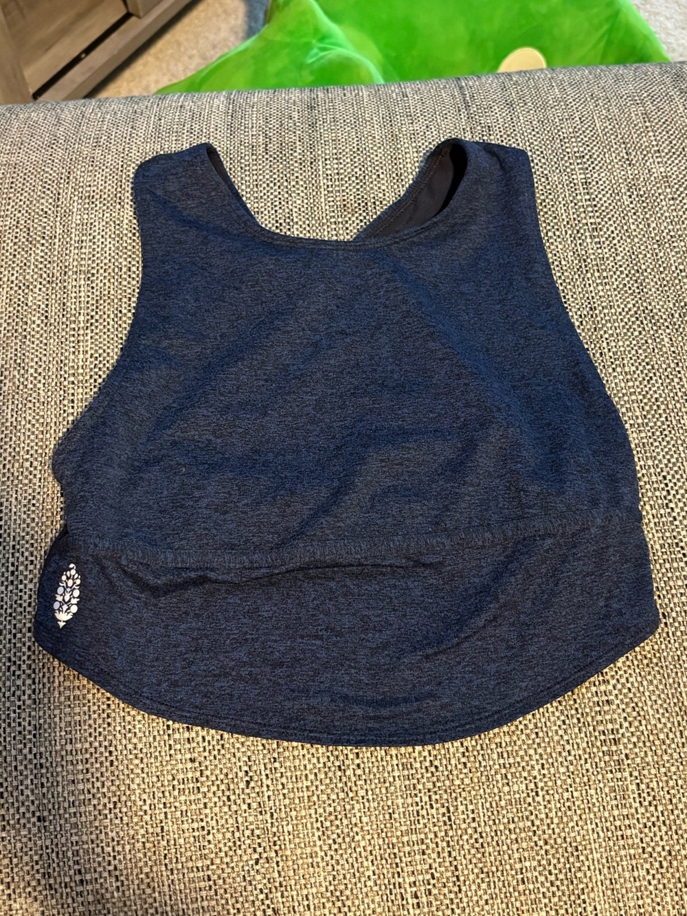 Free People Movement Halo Crossback Crop Top Sports Bra XS Heathered Blue